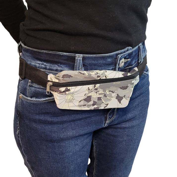 RIÑONERA ULTRADELGADA - MAPA GRIS